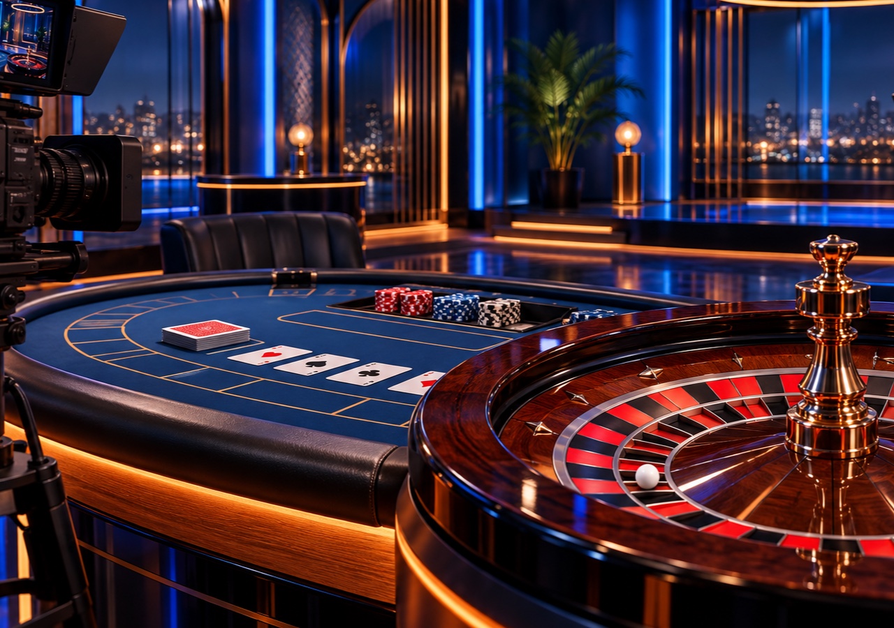 Canlı casino masaları, rulet ve gerçek zamanlı yayın stüdyosu