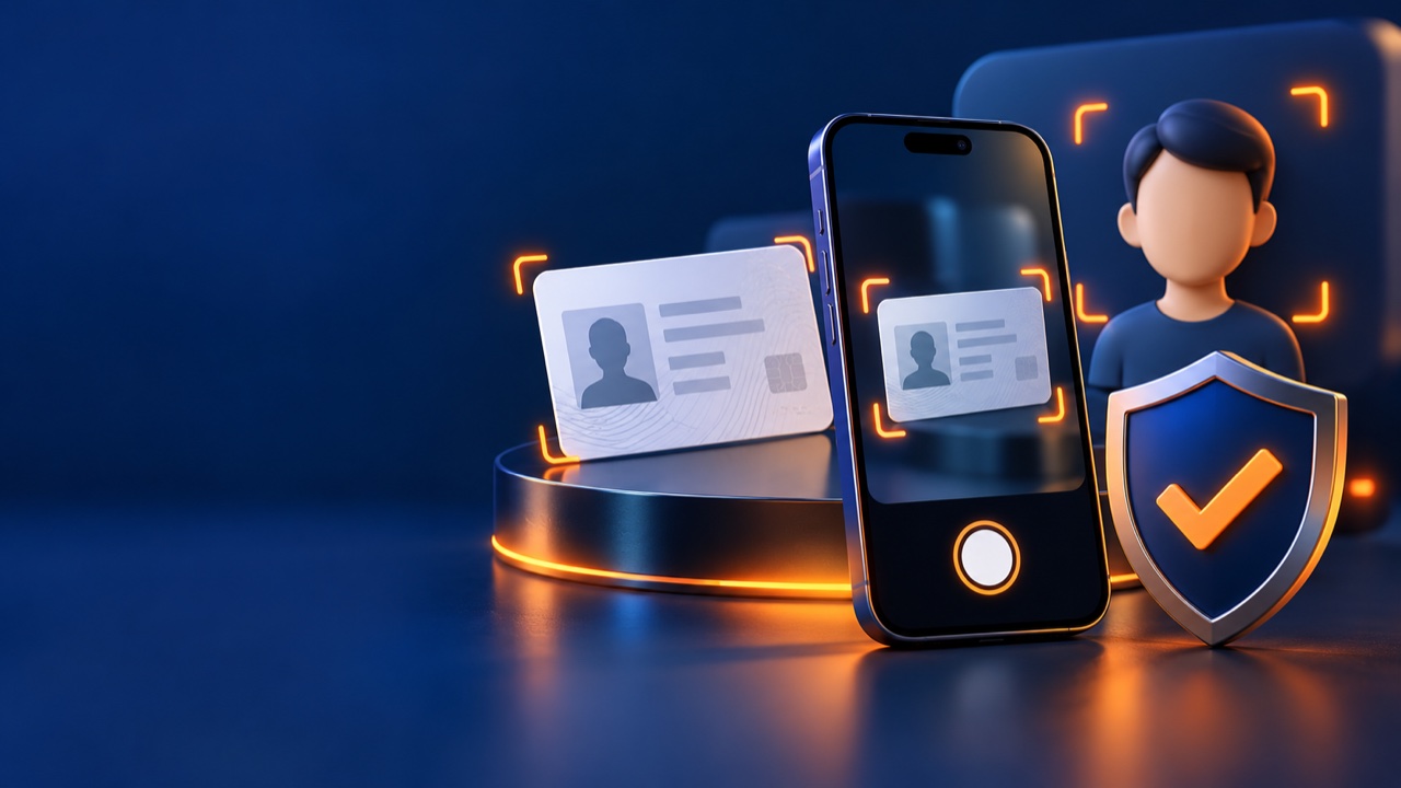 Kimlik belgesi ve telefon kamerasıyla güvenli hesap doğrulama işlemi